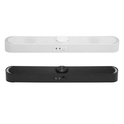 

SADA V-198 USB Powered Sound Bar Computer Speakers with LED Lights 35mm Audio Mic Plug Wired Soundbar Speaker for PC Cellphone Ta