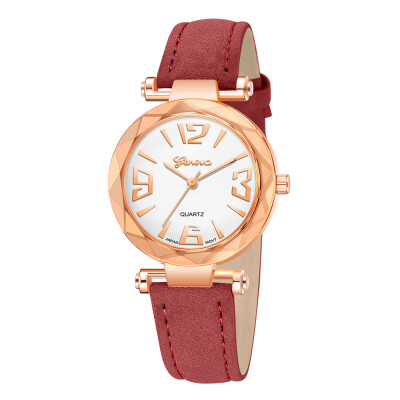 

Geneva Fashion Womens Casual Quartz Leather Watch Analog Wrist Watch Valentine Gift Crystal Designer Ladies Clock Dropship 533