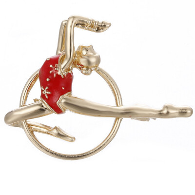 

Factory Direct Sale Red Green Color Dancing Girl Shinning Crystal Alloy Brooches For Woman In Assorted Designs