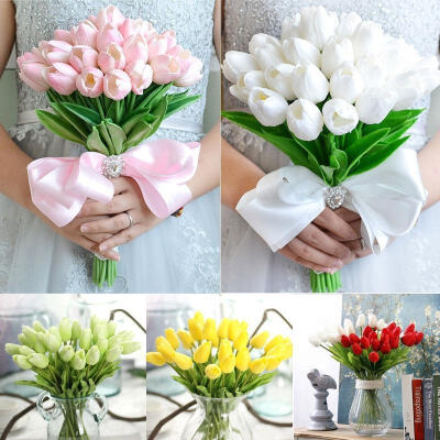 

Multicolor Tulip Silk Flowers For Bridal Hydrangea Party Decor Wedding Room 1PCS