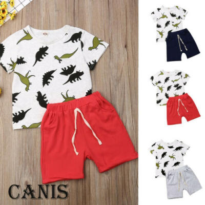 

US Newborn Kids Baby Boy Tops T-shirt Short Pants 2Pcs Outfit Set Clothes NEW