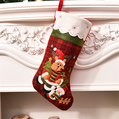 

Siaonvr Candy Bag Christmas Gifts Tree Ornament Stocking Santa Claus Snowman Sock Decor