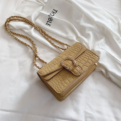 

Summer on the new small bag net red crocodile chain small square bag new 2019 Korean version of Joker womens bag messenger bag