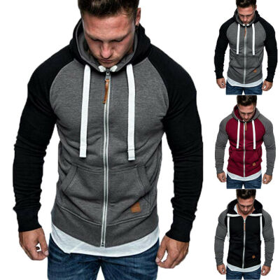 

New Plain Mens American Fleece Zip Up Hoody Jacket Sweatshirt Hooded Zipper Top