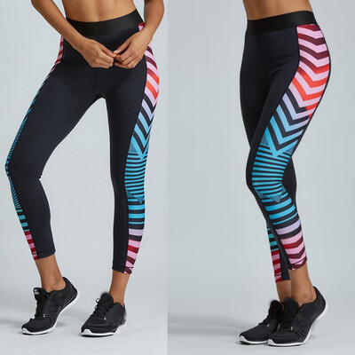 

Starmoon LadiesDigital Printed Stripe Gradual Elasticity Running Fitness Yoga Pants