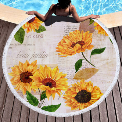 

Gobestart Sunflower Pattern Beach Pool Home Shower Towel Blanket Table Cloth Yoga Mat