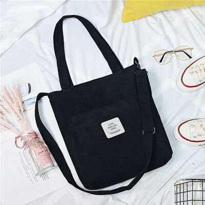

New Style Women Handbags Durable Letter Canvas Tote Large Capacity Handbag Corduroy Casual Shoulder Casual Tote Bag fashion Hot