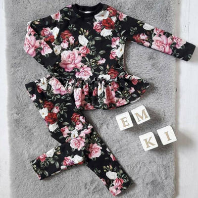 

AU Toddler Kids Baby Girls Winter Outfits Clothes T-shirt Tops DressLong Pants