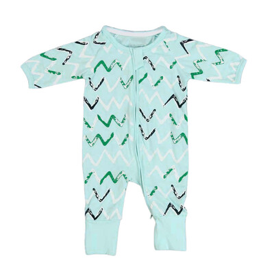 

Newborn Baby Boys Girls Floral Print Zipper Long Sleeve Romper Outfits Clothes