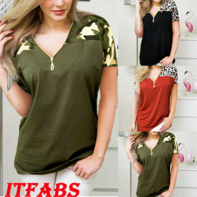 

Fasion Women Ladies Summer Short Sleeve Casual Shirt Tops Blouse T-Shirt Tee Top