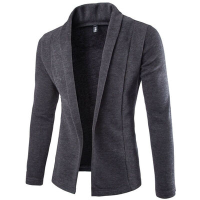 

SUNSIOM Mens Casual Slim Fit No Button Suit Blazer Business Work Coat Jacket Outwear