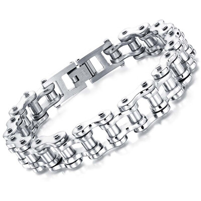 

Korean Titanium Steel Mens Motorcycle Chain Bracelet