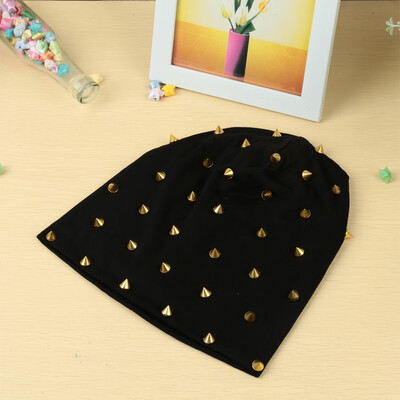 

New Fashion Unisex Men Women Beanie Rivet Decoration Solid Design Hip-Hop Slouch Headwear Hat