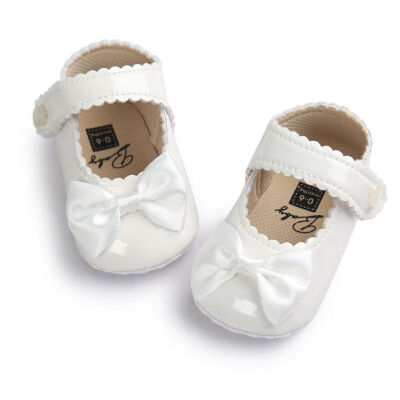 

Newborn Baby Shoes PU Spring Girls Shoes Bowknot Soft Bottom Non-Slip First Walkers Wedding Princess Shoes