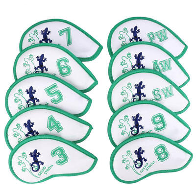 

Greensen 10Pcs Iron Golf Club Head Putter PU Protective Covers Set Accessory with Printing Embroidery