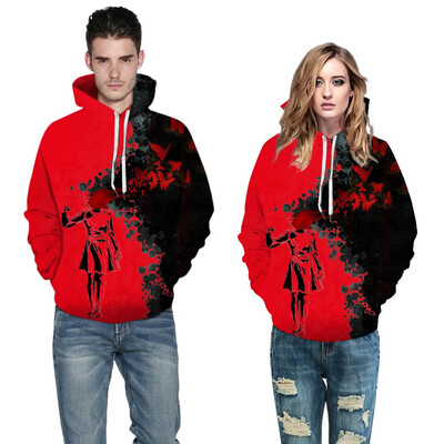 

Toponeto Men Women Mode 3D Print Long Sleeve Couples Hoodies Top Blouse Shirts