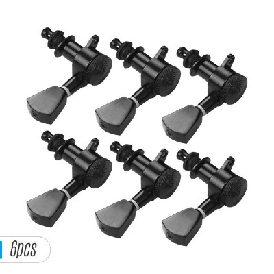 

Electric Guitar Machine Heads Knobs String Tuning Pegs Locking Tuners Pack of 6 Pieces 6R Guitar Accessories with Mounting Screws