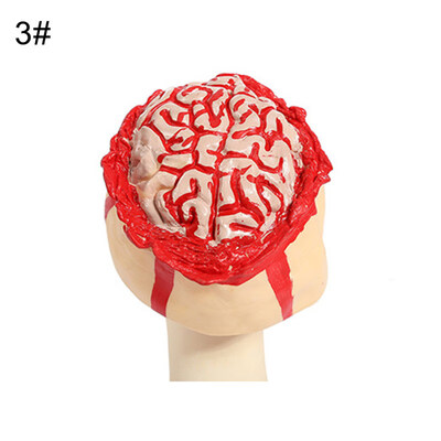 

Realistic Halloween Open Brain Hemorrhage Rubber Head Cap Hat Scary Party Props