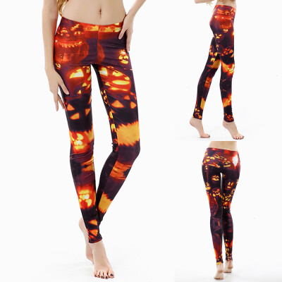 

Tailored Women Happy Halloween Casual Printed Yoga Gym Stretchy Sports Pants Trousers