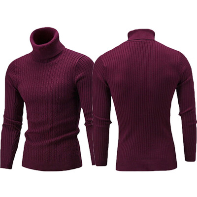 

SUNSIOM Fashion Mens Turtleneck Sweater Pullover Tops Long Sleeve Slim Knitted Sweater