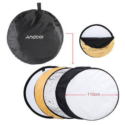 

Andoer 43" 110cm Disc 5 in 1 Gold Silver White Black Translucent Multi Portable Collapsible Photography Studio Photo Light R