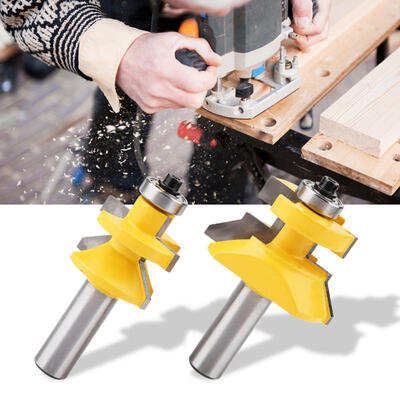 

Greensen 2pcs 12in Shank Woodworking Frame Door Rail & Stile Cemented Carbide Tenon Router Bit