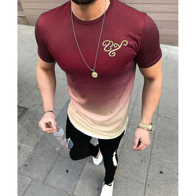 

New Stylish Mens Casual Short Sleeve T-Shirt Slim Fit Muscle Tee Shirt Tops Hot