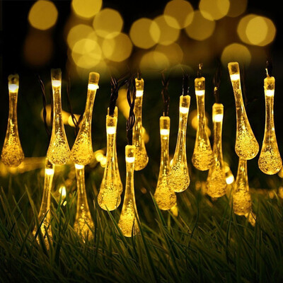 

Gobestart Outdoor Garden Party 20 LED Raindrop Teardrop Solar Powered String Fairy Lights