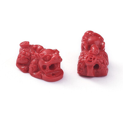 

Cinnabar Beads Pi Xiu FireBrick 17x11x9mm Hole 2mm