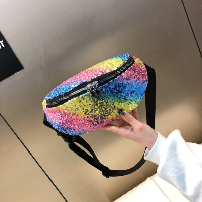 

Tailored Women Bag Summer New Fashion Sequin Shoulder Bag Chest Bag Messenger Waist Bag