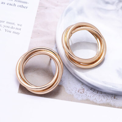 

2019 New Fashion Simple Gold Color Silver Geometric Big Round Earrings for Women Circle Drop Earrings Statement Brincos Jewelry
