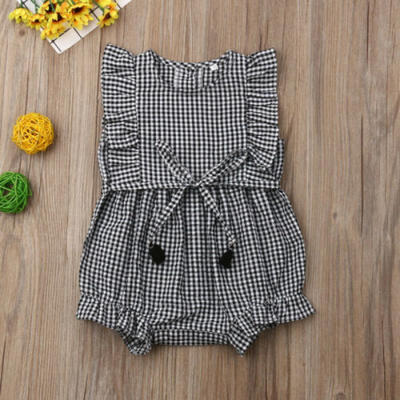 

Hot Newborn Infant Baby Kids Girl Plaids Romper Bodysuit Jumpsuit Clothes Outfit