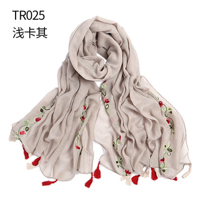 

2017 new embroidery cotton&linen scarves scarf national wind retro national wind hanging scarf shawl wholesale