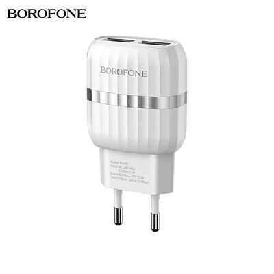 

BOROFONE BA24A USB Wall Charger Dual Port USB Powerport Dual Wall Charger Travel Charger Universal Power Adapter Compatible with P