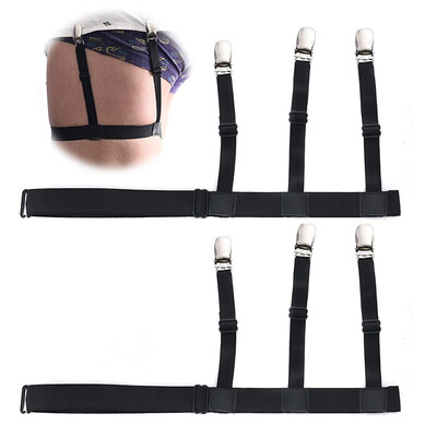 

Shirt Men Tops Anti-Wrinkle Slip Shirt Clips Sexy Comfort Nylon Straight Rings Suspenders Unisex