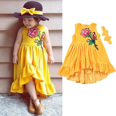 

Cute Toddler Baby Girls Kids Floral Tutu Party Dress Velvet Ruffle Dresses Child Clothes 1-6T