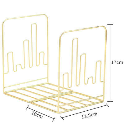 

2Pcs Pair Creative Shape Metal Bookends Book Support Stand Desk Organizer for Office School&Home