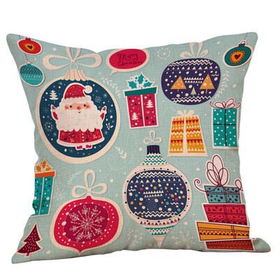 

Siaonvr Cotton Linen Christmas Santa Claus Tree Zipper Closure Pillow Case Throw Cushion