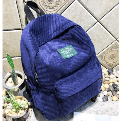 

2019 Women Fashion Girls Youth Teenage Shoulder Hot Sales Korean Style Corduroy Backpack Student School Bag Travel Bags