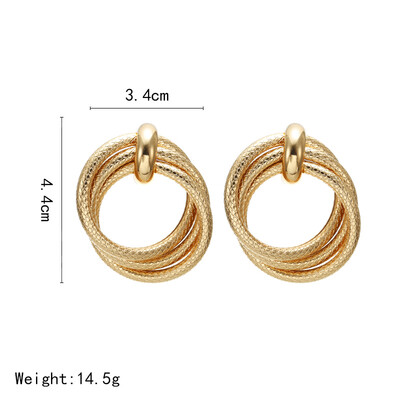 

2019 New Fashion Statement Earrings for Women European Design Geometric circular Drop Earrings Jewelry
