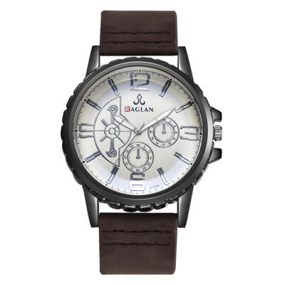 

Fashion Business Analog Quartz Watches Men PU Leather Strap Wristwatch