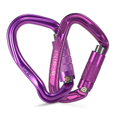 

23KN Twist Gate Carabiner 24KN Auto Locking Carabiner Screw Gate D Shape Buckle Pack Rappelling Hammock Locking Clip D-ring