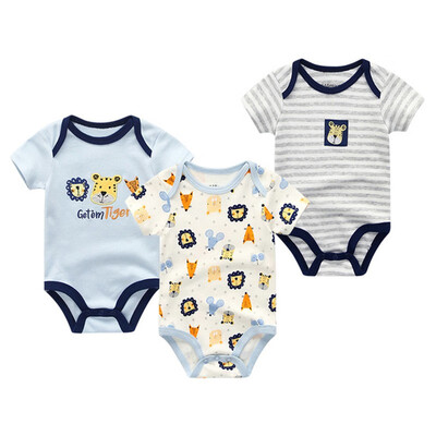 

3PCSLot Baby Boy Clothes 0-12M Newborn Cotton Baby Girls Clothes Rompers Babywear Bodysuits Clothing Sets For Babies