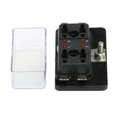 

4 Way Blade Fuse Box Holder with LED Warning Light Kit for Car Boat Marine Trike 12V 24V