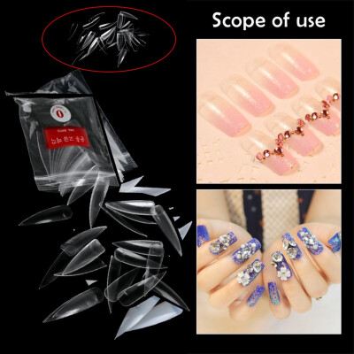 

Toponeto Nail tip long salon fake nail piece finished 500 pieces half stick art long nail