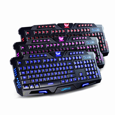 

Factory wholesale mechanical touch backlight keyboard Tri-color illuminated keyboard M200 Internet cafe computer game keyboard