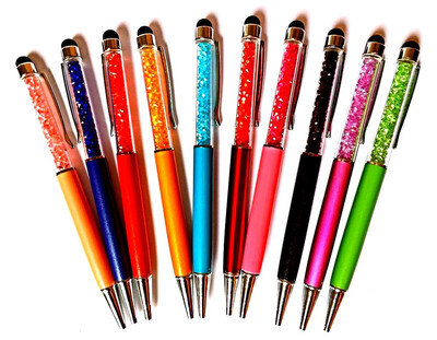 

Creatway Fashion Diamond Ballpoint Pens Stationery 2 in 1 Crystal Stylus Pen Touch Screen Pen Multi-color 10pcs