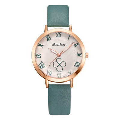 

Hot fashion fashion pu watch watch new lucky four-leaf clover watch ladies watch