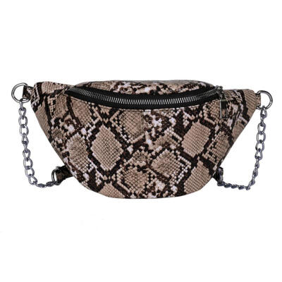 

Snake Print Shoulder Handbags Waist Chain Women PU Leather Crossbody Bags