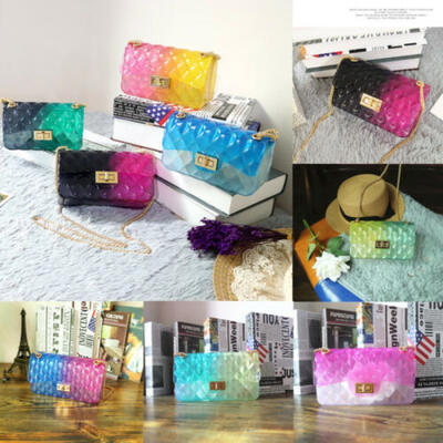 

Women PVC Rainbow Jelly Bag Clear Crossbody Tote Handbag Messenger Shoulder